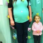 Pregnant woman and child